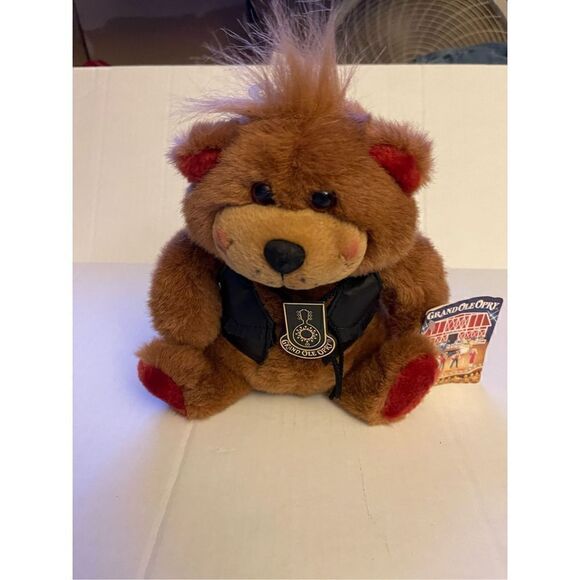 GRAND OLE OPRY Vintage 1995 24K Company 8” HOOCH Plush Bear Black Leather Fringe - Picture 4 of 6